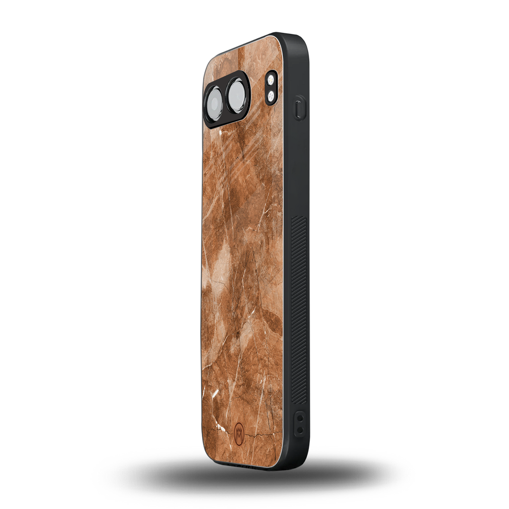 caramel brown marble back phone cover | glass case for oneplus nord 4