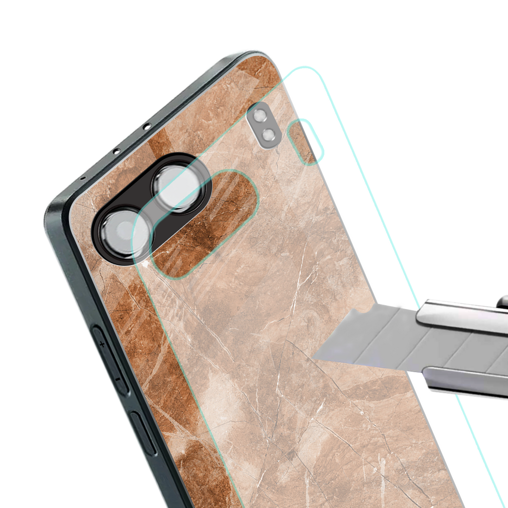 caramel brown marble back phone cover | glass case for oneplus nord 4