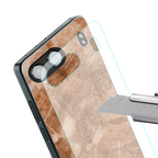 caramel brown marble back phone cover | glass case for oneplus nord 4