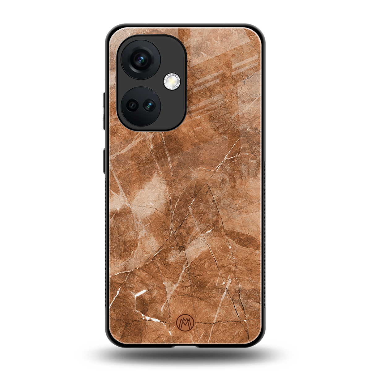 caramel brown marble back phone cover | glass case for oneplus nord ce 3