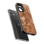 caramel brown marble back phone cover | glass case for oneplus nord ce 3