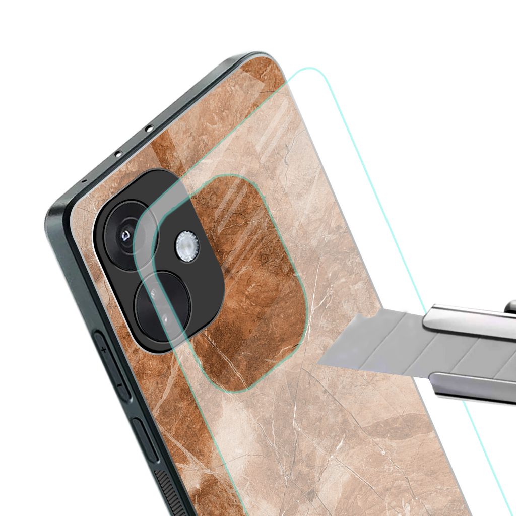 caramel brown marble back phone cover | glass case for oneplus nord ce 3