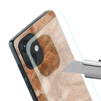 caramel brown marble back phone cover | glass case for oneplus nord ce 3