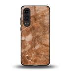 caramel brown marble back phone cover | glass case for oneplus nord ce 4 lite