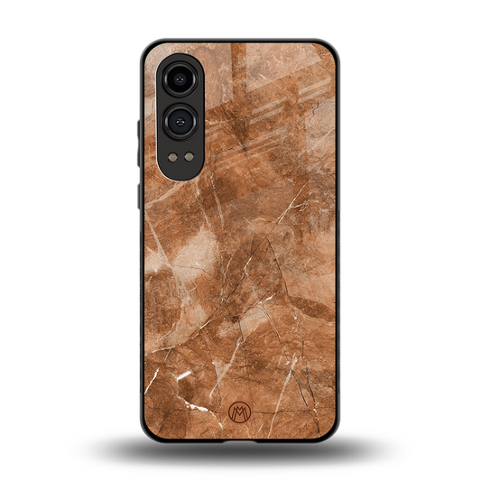 caramel brown marble back phone cover | glass case for oneplus nord ce 4 lite