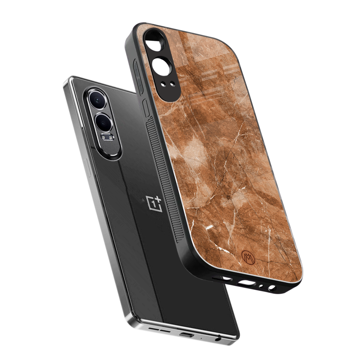 caramel brown marble back phone cover | glass case for oneplus nord ce 4 lite