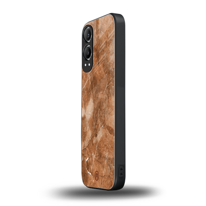 caramel brown marble back phone cover | glass case for oneplus nord ce 4 lite