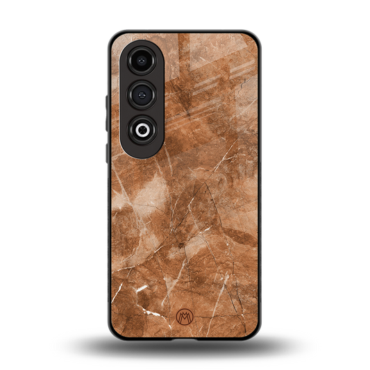 caramel brown marble back phone cover | glass case for oneplus nord ce 4