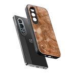 caramel brown marble back phone cover | glass case for oneplus nord ce 4