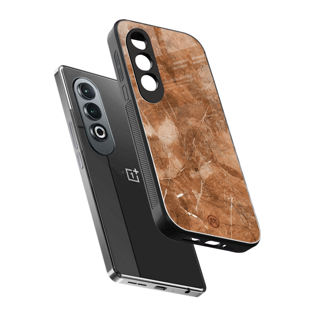caramel brown marble back phone cover | glass case for oneplus nord ce 4