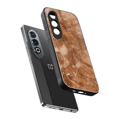 caramel brown marble back phone cover | glass case for oneplus nord ce 4