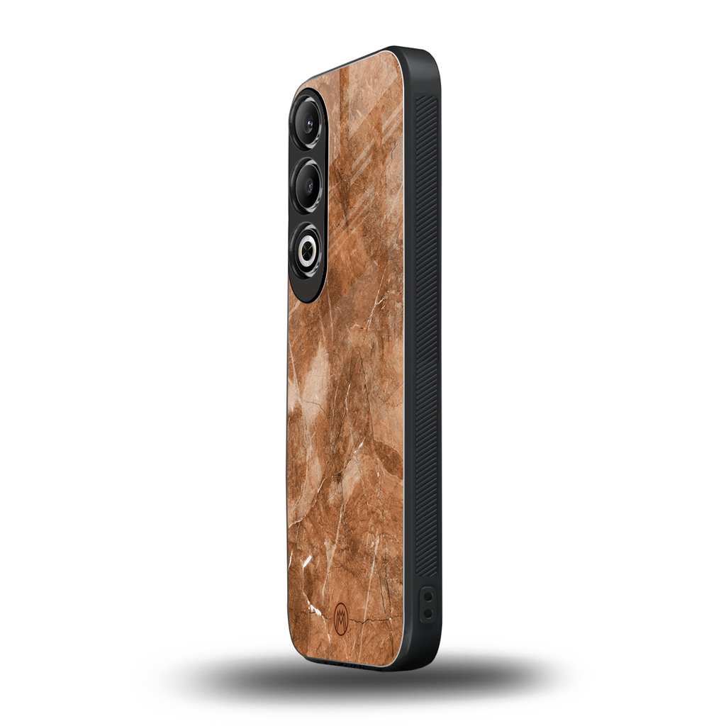 caramel brown marble back phone cover | glass case for oneplus nord ce 4