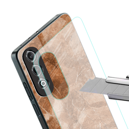 caramel brown marble back phone cover | glass case for oneplus nord ce 4