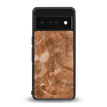 caramel brown marble back phone cover | glass case for google pixel 6 pro