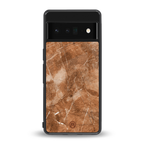 caramel brown marble back phone cover | glass case for google pixel 6 pro