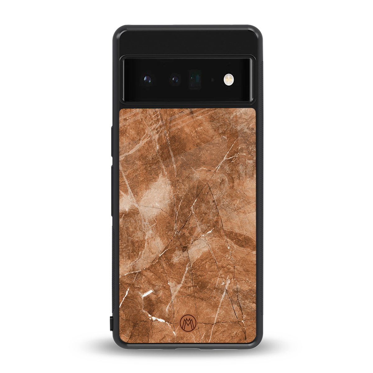 caramel brown marble back phone cover | glass case for google pixel 6 pro