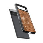 caramel brown marble back phone cover | glass case for google pixel 6 pro