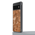 caramel brown marble back phone cover | glass case for google pixel 6 pro