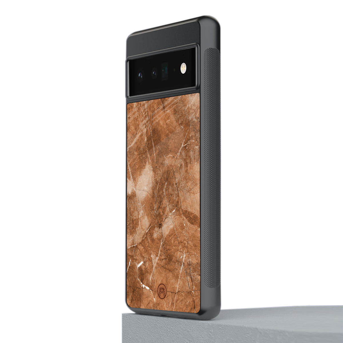 caramel brown marble back phone cover | glass case for google pixel 6 pro