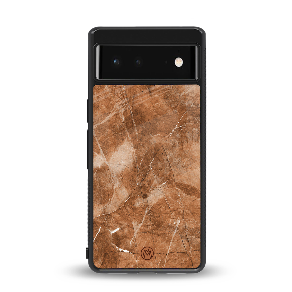 caramel brown marble back phone cover | glass case for google pixel 6