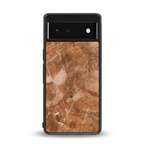 caramel brown marble back phone cover | glass case for Google Pixel 6A