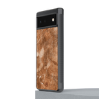 caramel brown marble back phone cover | glass case for google pixel 6