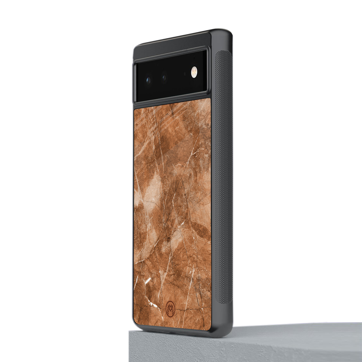 caramel brown marble back phone cover | glass case for google pixel 6