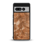 caramel brown marble back phone cover | glass case for google pixel 7 pro