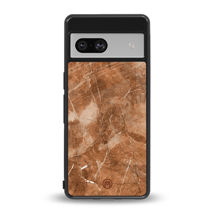 caramel brown marble back phone cover | glass case for Google Pixel 7