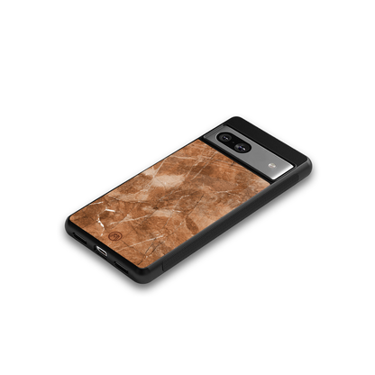 caramel brown marble back phone cover | glass case for Google Pixel 7A