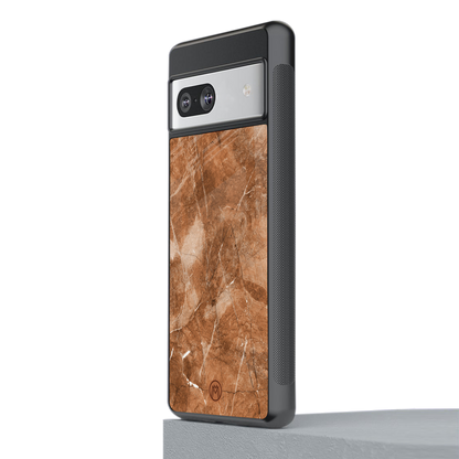 caramel brown marble back phone cover | glass case for Google Pixel 7