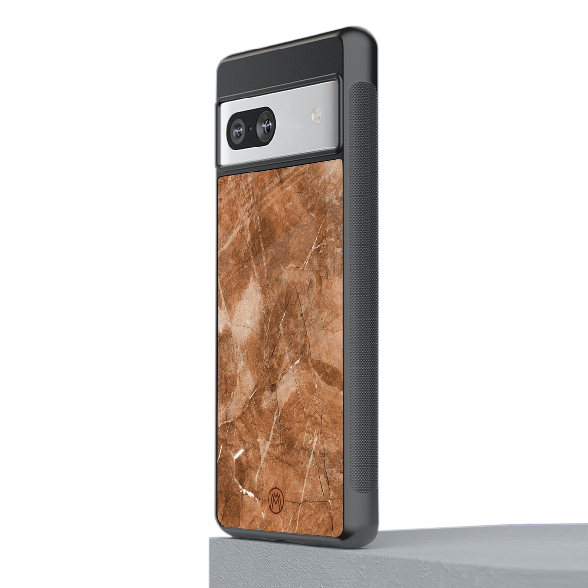caramel brown marble back phone cover | glass case for Google Pixel 7A