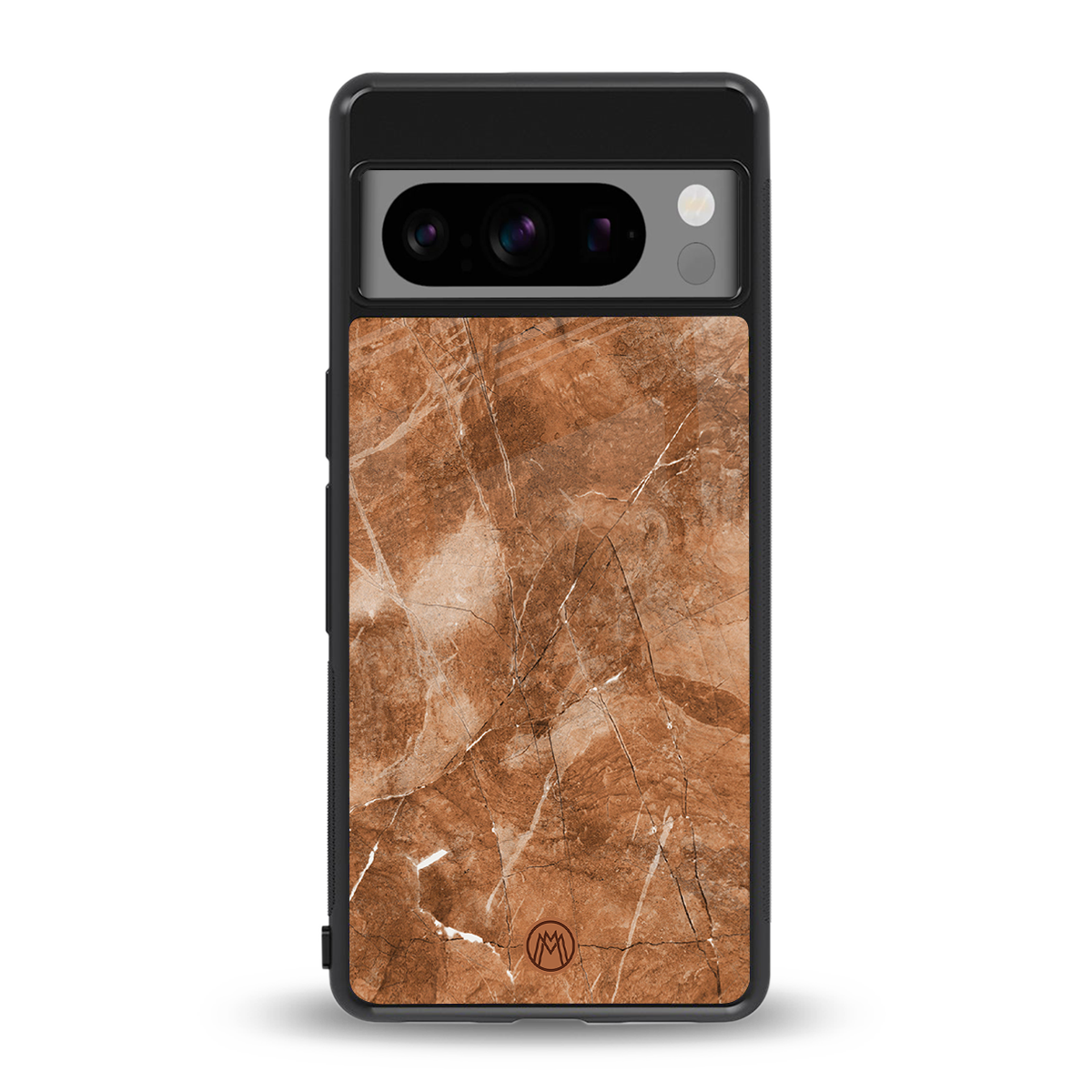 caramel brown marble back phone cover | glass case for google pixel 8 pro