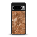caramel brown marble back phone cover | glass case for google pixel 8 pro