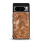 caramel brown marble back phone cover | glass case for google pixel 8 pro