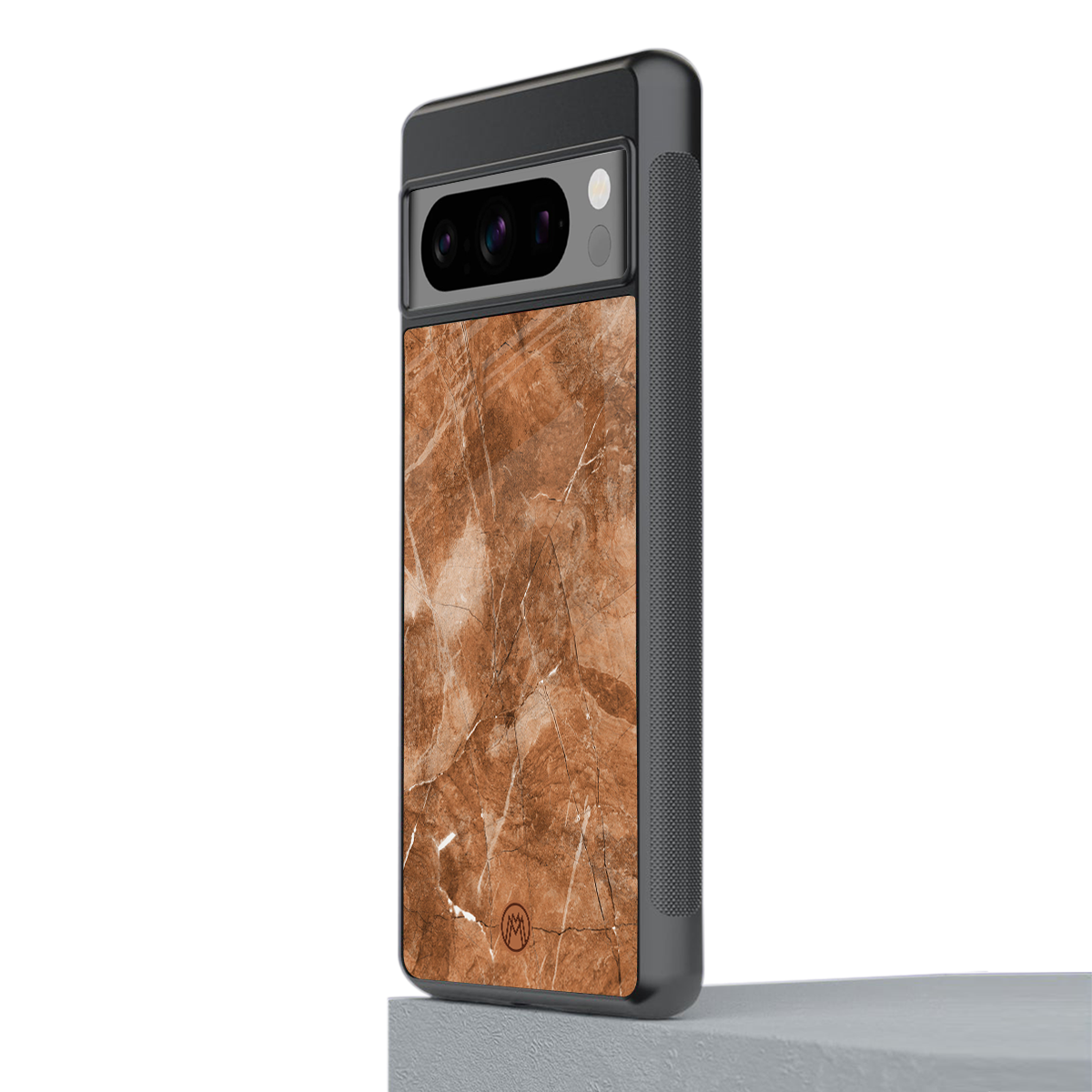 caramel brown marble back phone cover | glass case for google pixel 8 pro