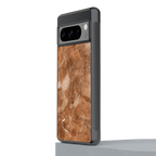 caramel brown marble back phone cover | glass case for google pixel 8 pro