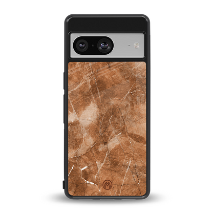 caramel brown marble back phone cover | glass case for Google Pixel 8