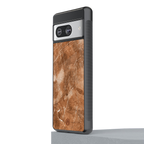 caramel brown marble back phone cover | glass case for Google Pixel 8