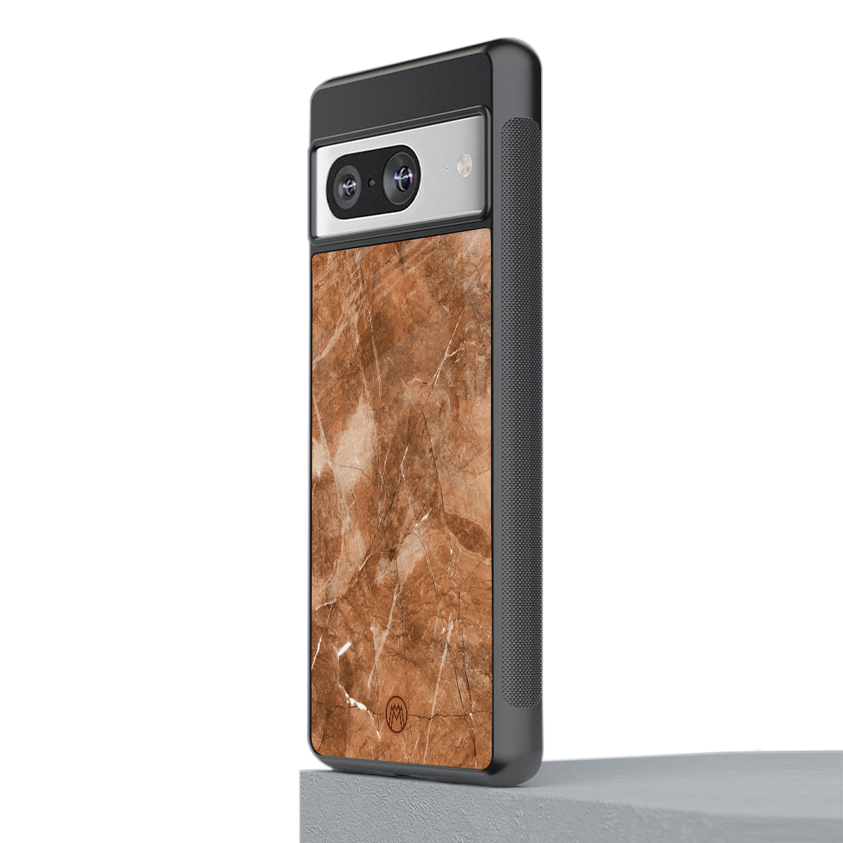 caramel brown marble back phone cover | glass case for Google Pixel 8
