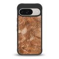 caramel brown marble back phone cover | glass case for google pixel 9