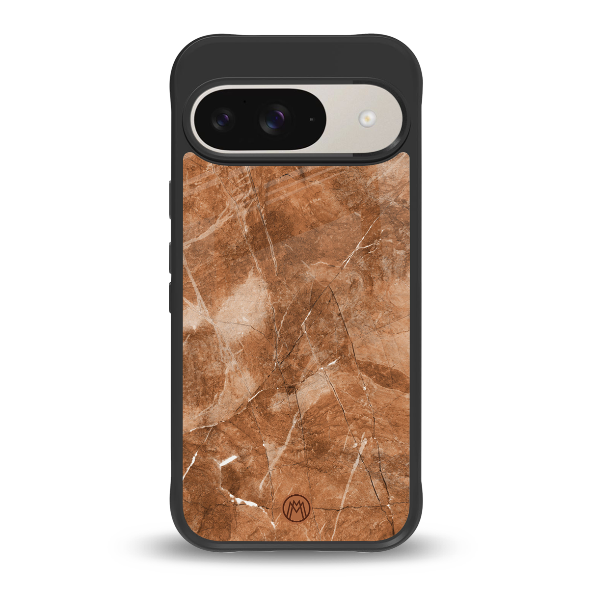 caramel brown marble back phone cover | glass case for google pixel 9