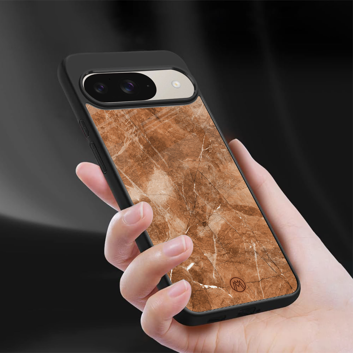 caramel brown marble back phone cover | glass case for google pixel 9