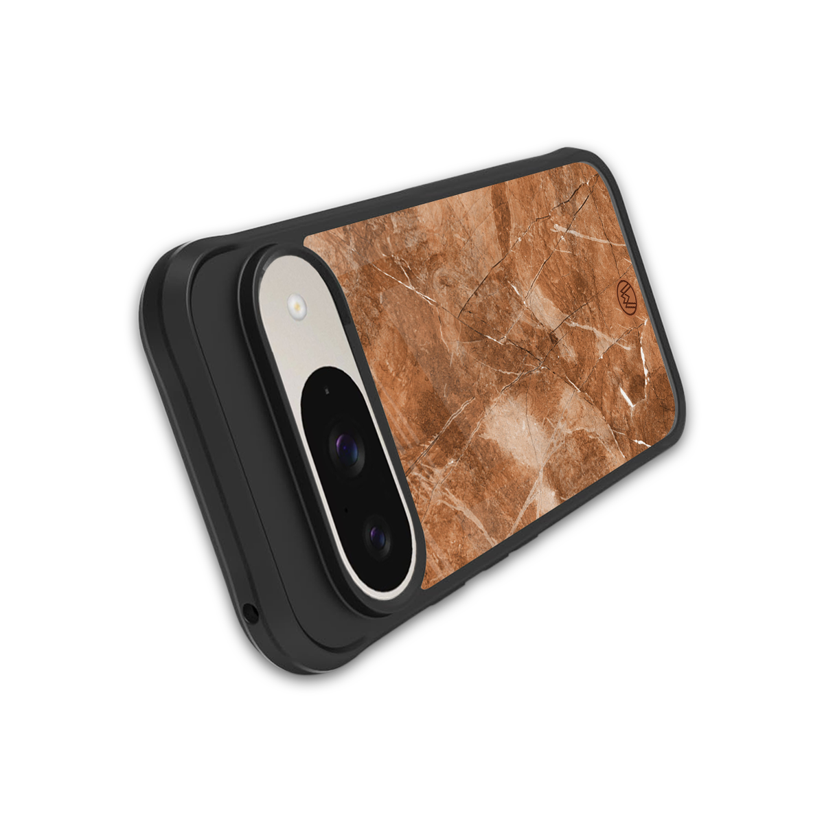 caramel brown marble back phone cover | glass case for google pixel 9