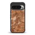 caramel brown marble back phone cover | glass case for google pixel 9 pro