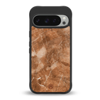 caramel brown marble back phone cover | glass case for google pixel 9 pro