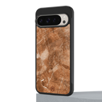 caramel brown marble back phone cover | glass case for google pixel 9 pro