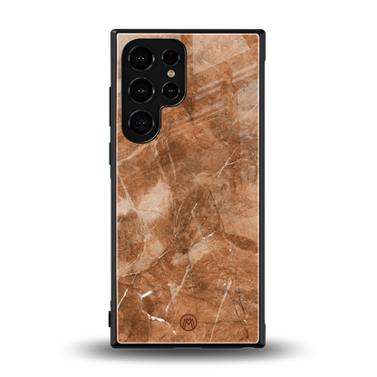 caramel brown marble back phone cover | glass case for samsung galaxy s24 ultra