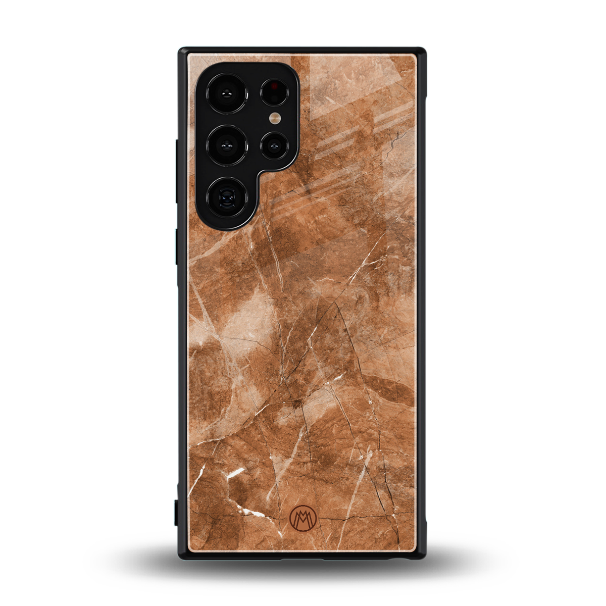 caramel brown marble back phone cover | glass case for samsung galaxy s23 ultra