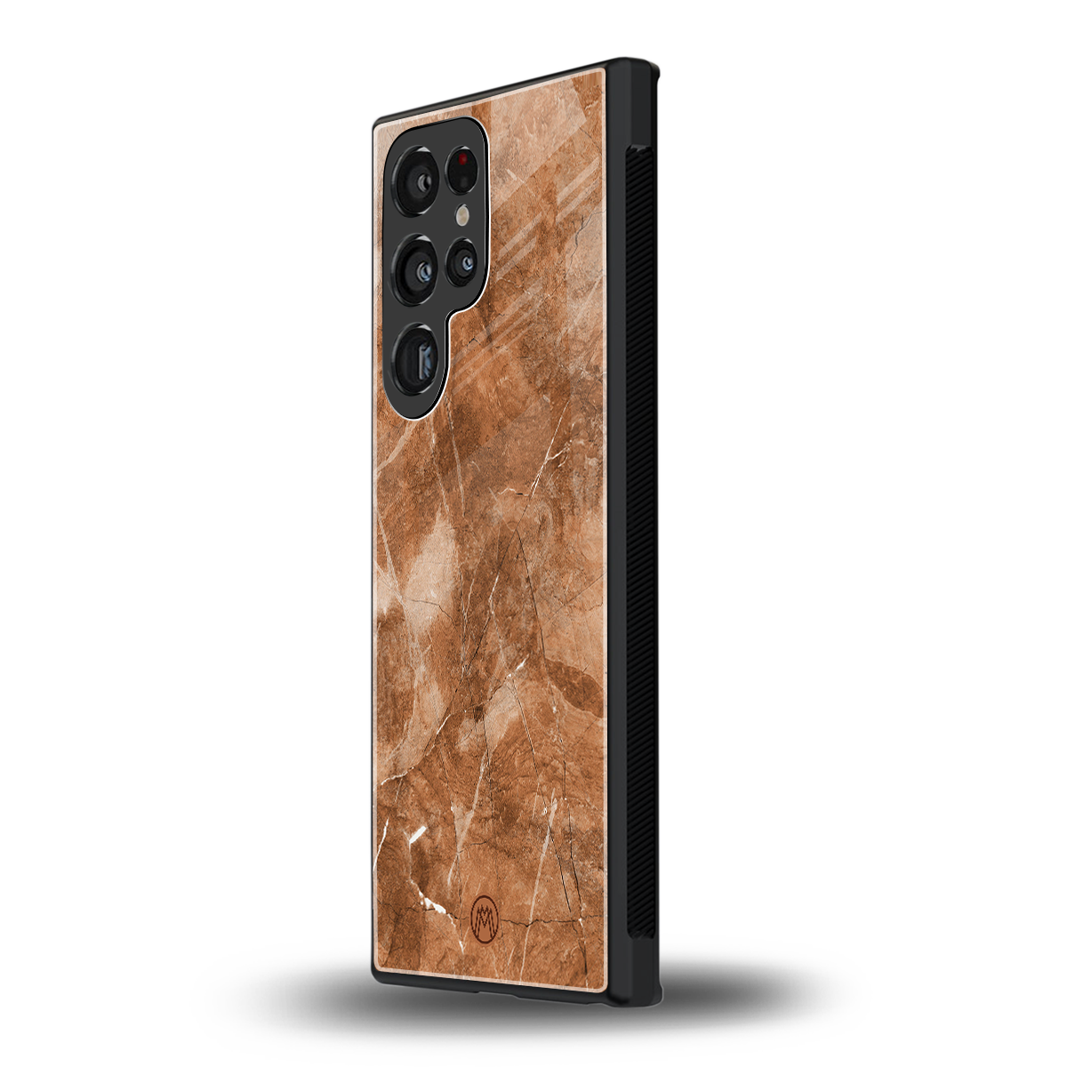 caramel brown marble back phone cover | glass case for samsung galaxy s24 ultra